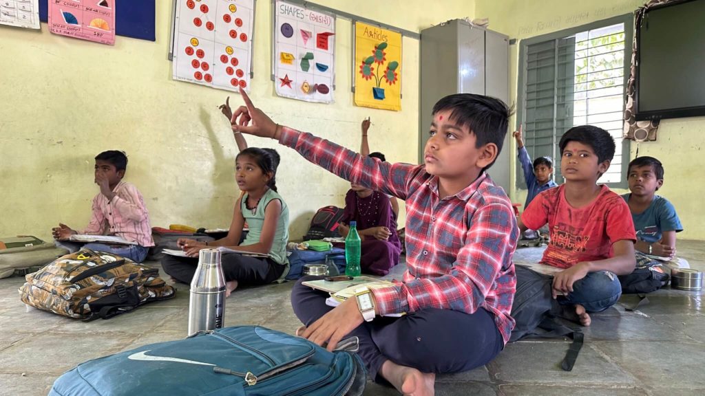 Students participating in class